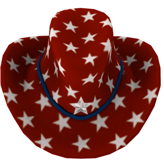 4th of July Suede Cowboy Hat RED STARS SLVR (ADD)