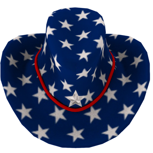 4th of July Suede Cowboy Hat BLUE STARS SLVR (ADD)