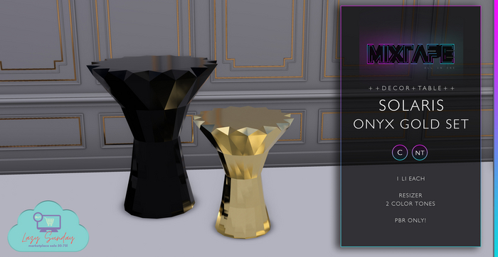 MIXTAPE Decor - solaris table set 1 (GOLD & BLACK) 