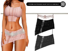 Addams - Stormi Distressed Skirt with Gem Belt #30