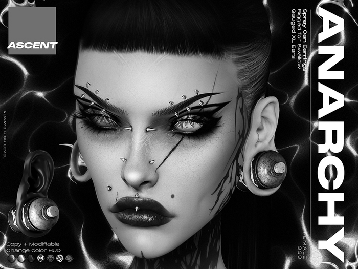 ASCENT - DEMO Anarchy Earrings F (Swallow Gauged XL)