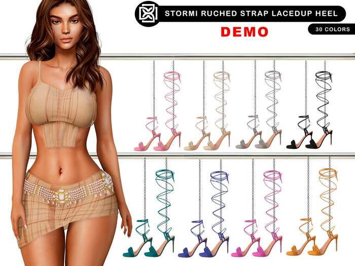 Addams - Stormi Ruched Strap Laced Up Heel #DEMO