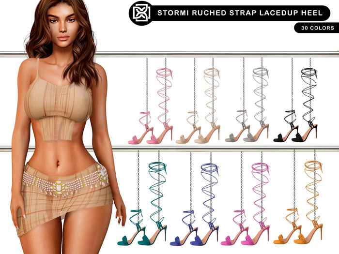 Addams - Stormi Ruched Strap Laced Up Heel #FATPACK