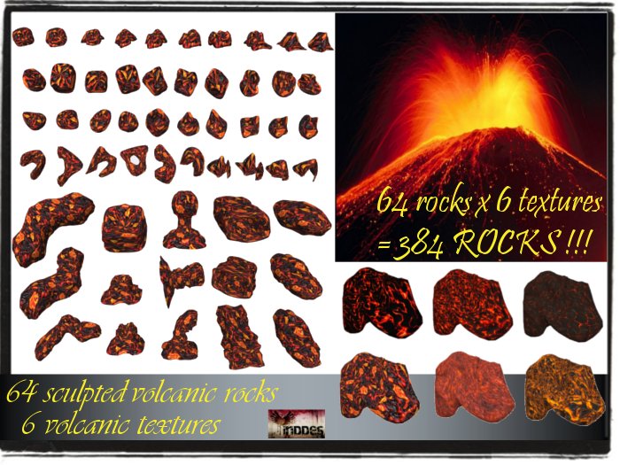 Second Life Marketplace - sculpted volcanic rocks 64 CM