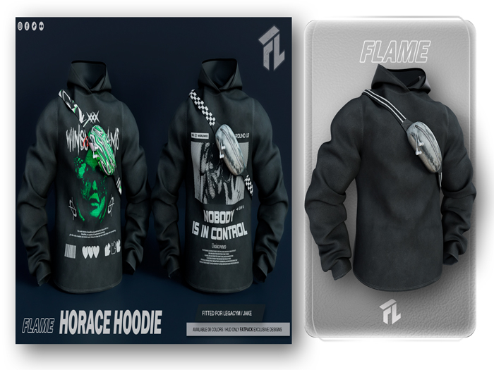 Flame Horace Hoodie Black