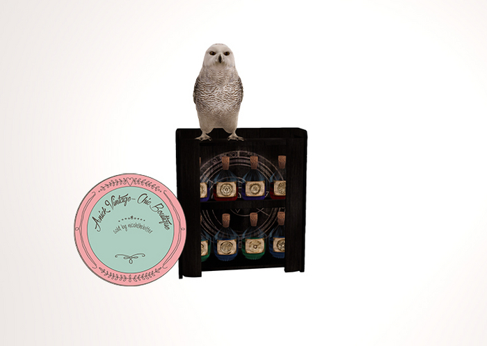 MOoH! Potion rack wt owl 3LI RARE