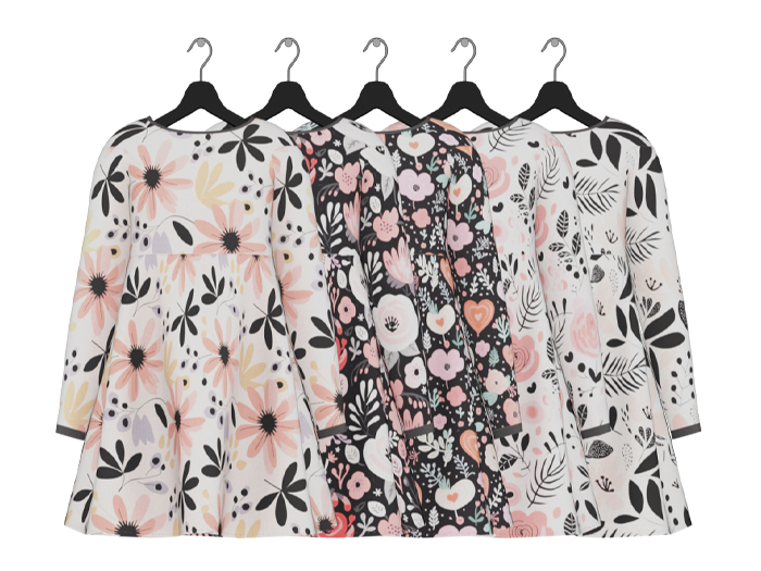 *SM*Valley Dress  Inked Florals{ADD ME}