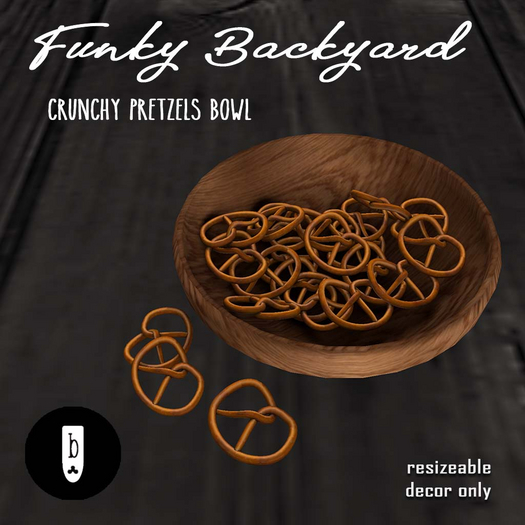 ~Ballade~ Funky Backyard Crunchy Pretzels Bowl (R)