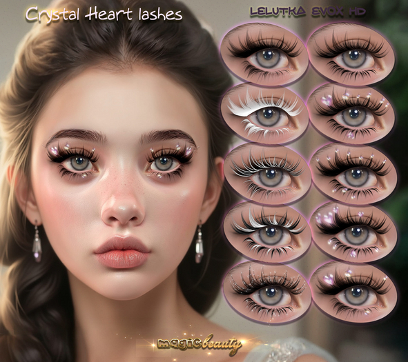 Second Life Marketplace - [Magic Beauty] Crystal Heart eyelashes Lel EvoX