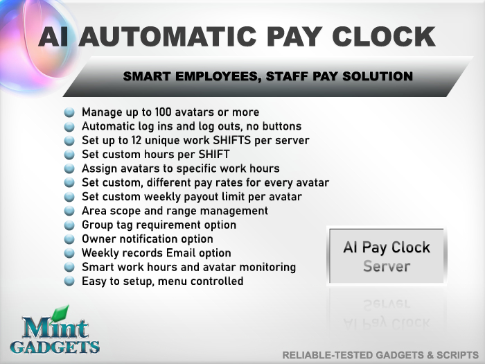 Mint Gadgets - AI Automatic Pay Clock  (New 2025)