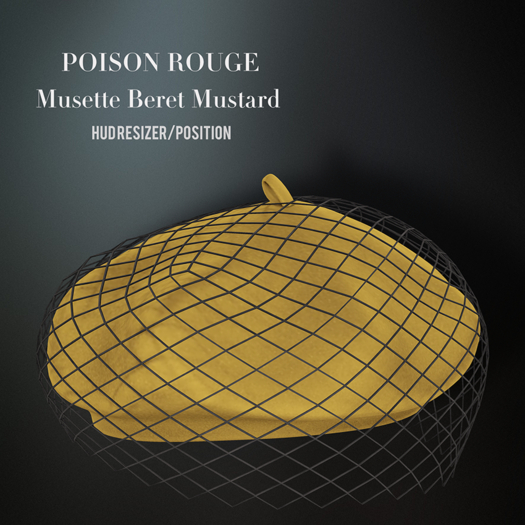 POISON ROUGE Musette Beret Mustard