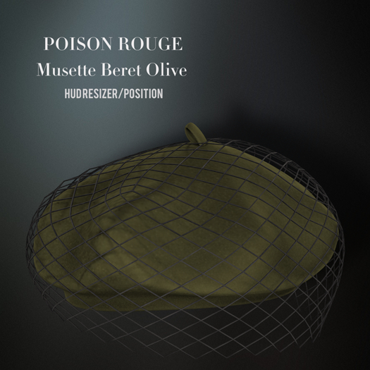 POISON ROUGE Musette Beret Olive