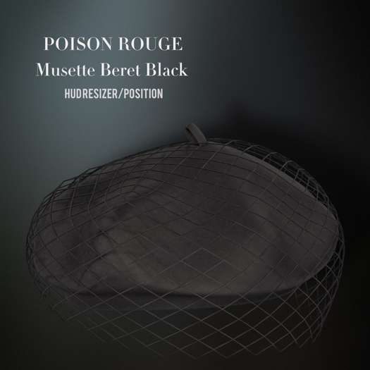 POISON ROUGE Musette Beret Black