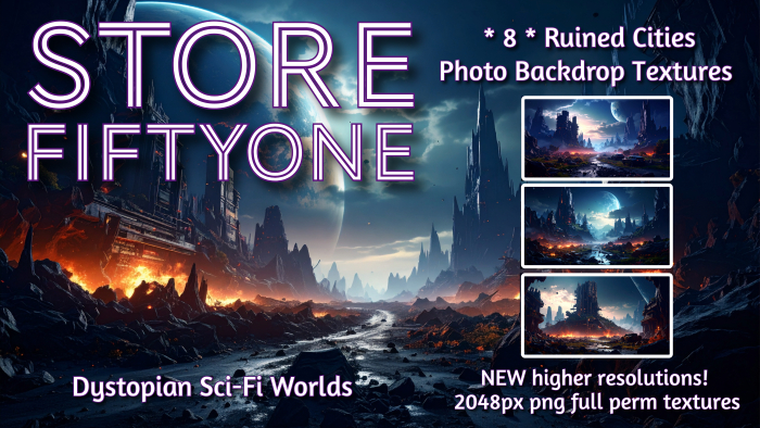 NEW! ** 8 **  Sci-Fi Ruins Photo Studio Backdrop textures - 2k Rez! Store FiftyOne :) 