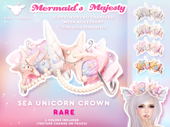 +Half-Deer+ Mermaid's Majesty - Sea Unicorn Headdress RARE