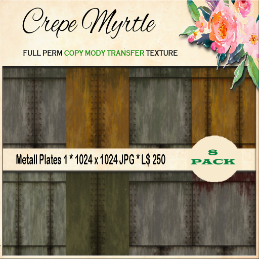 Crepe Myrtle Rusty Metall Plates 1