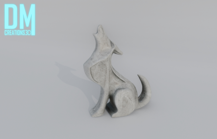 Wolf Statue Full Perm Mesh