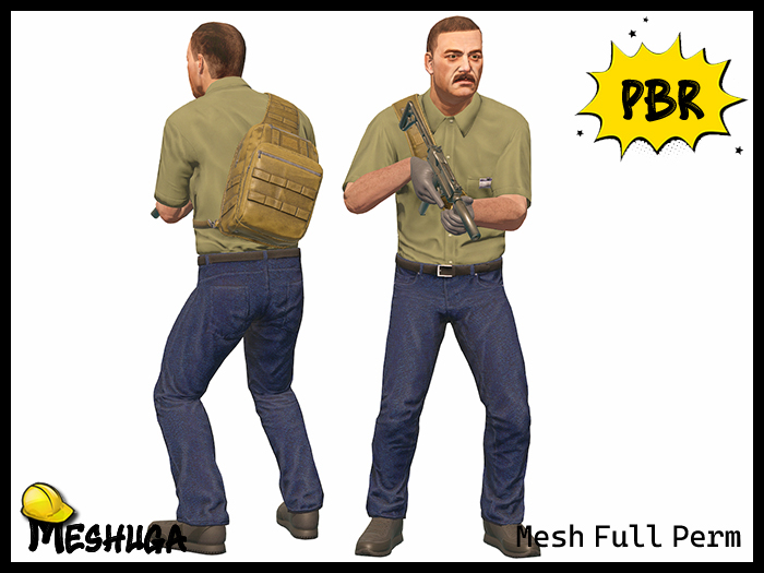 Meshuga E Rondo Second Life Marketplace - Meshuga PBR Detective Character FULL PERM MESH