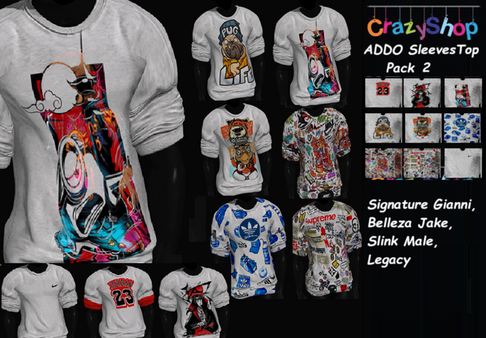 Crazy Addo Sleeves Top Pack 2
