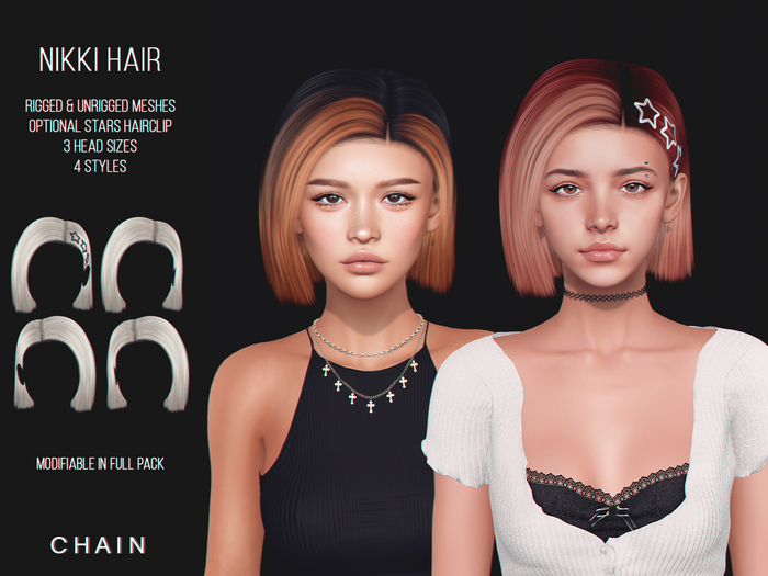 CHAIN - Nikki Hair - Browns & Reds