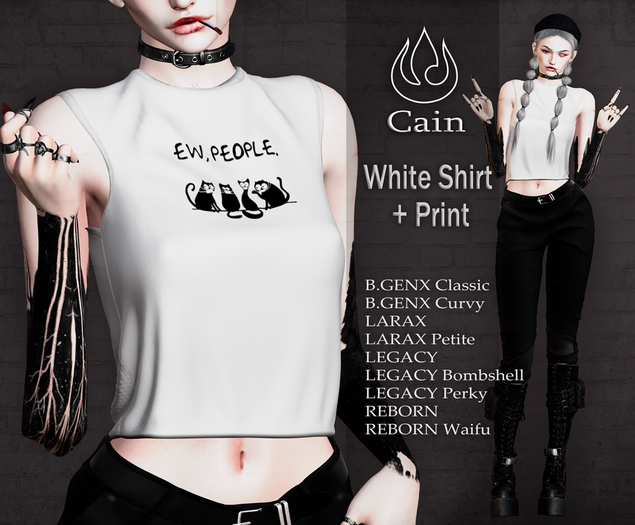 Cain - "Ew, People" White Shirt