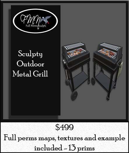 FMN Full Perms Sculpted Outdoor Metal Grill