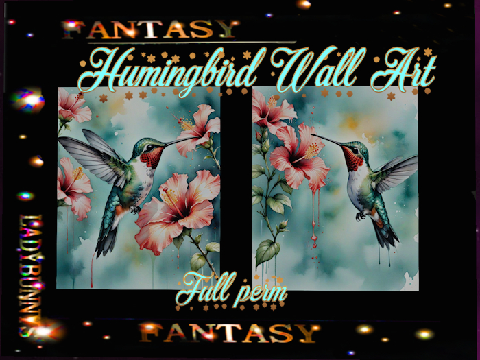 Wall Art-Hummingbirds-full perm art textures