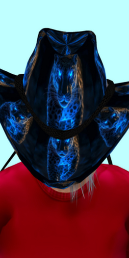Snow Leopard Piercing Blue Cowboy Hat 1.0