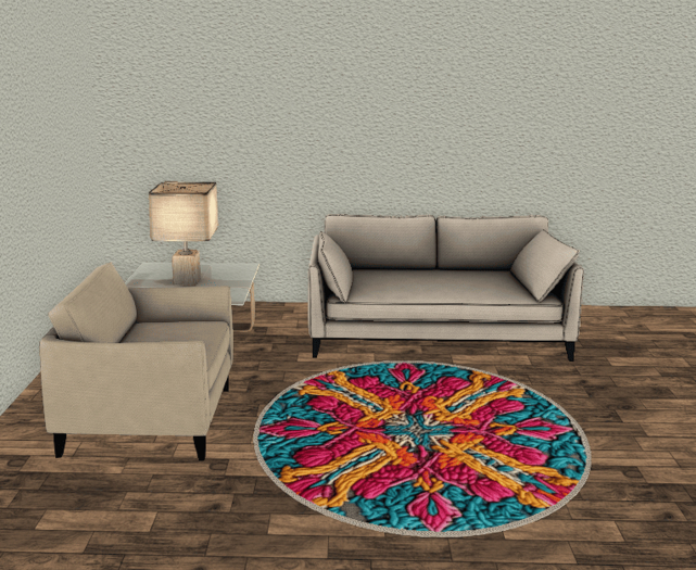 Handmade Rug Round #121