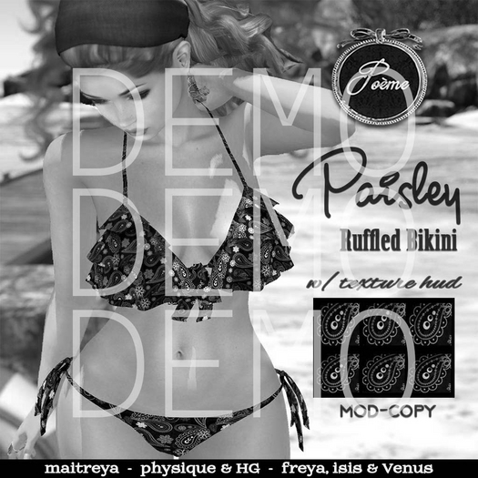 DEMO {Poeme} Ruffles Retro Paisley Bikinis