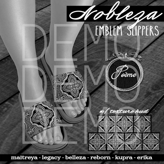 {Poeme} DEMO Nobleza Emblem Soft Slippers