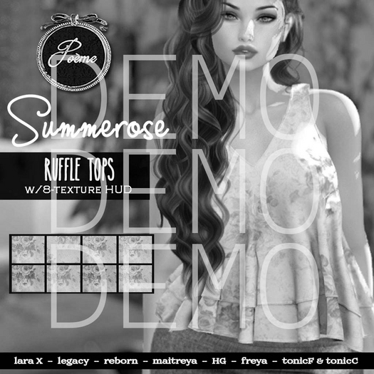 {Poeme} DEMO Summerose Ruffle Top w/HUD