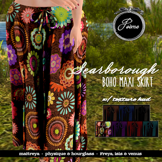 {Poeme} Scarborough Boho Maxi Skirt w/HUD