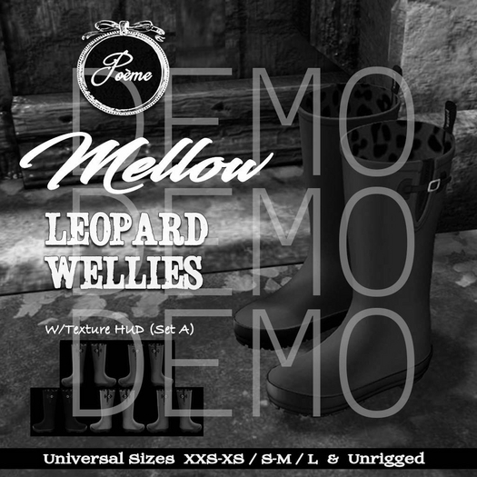 {Poeme} DEMO Mellow Leopard Wellies Sets w/HUDs