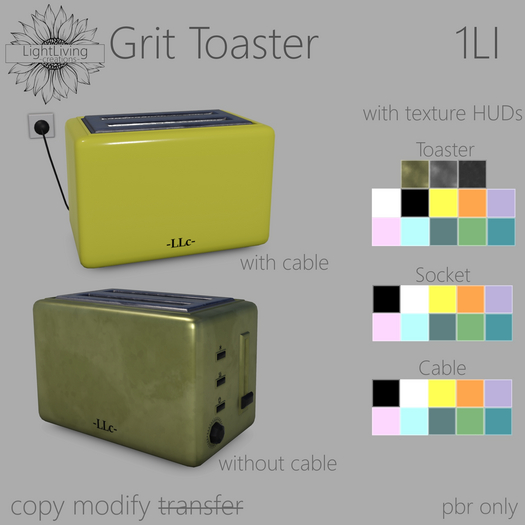 ~LLc~ Grit Toaster 1LI w. texture HUD