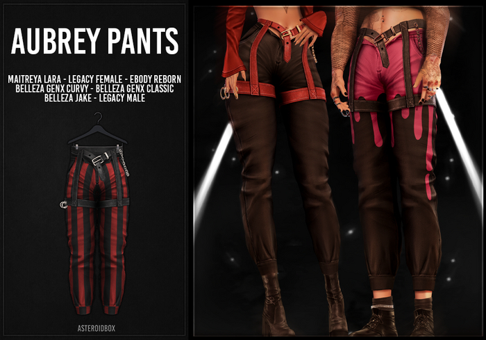 AsteroidBox. Aubrey Pants - Red Stripes