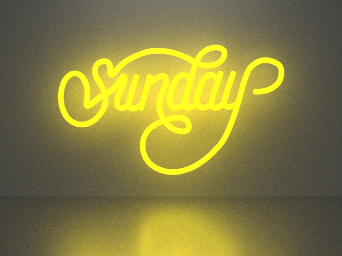 Sunday neon sign Full Permission