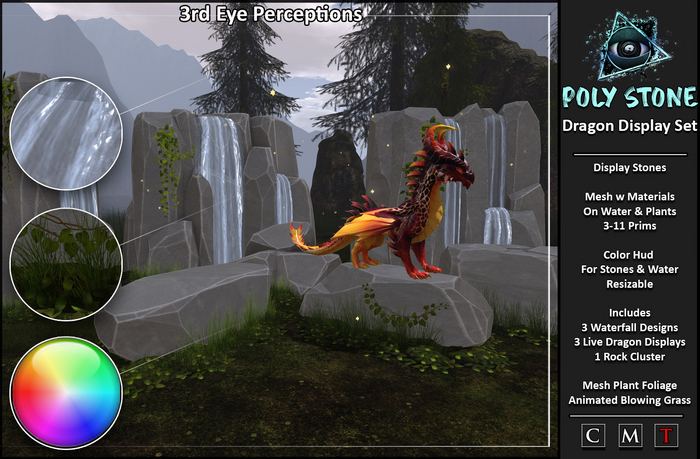 Poly Stone Dragon Display Set