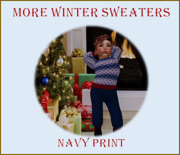 TD More Sweaters - Navy Print