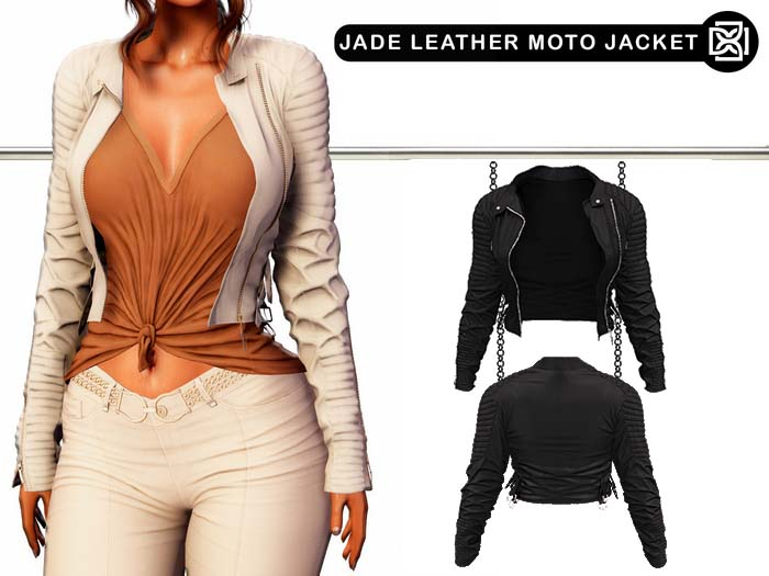 Addams - Jade - Leather Moto Jacket #30