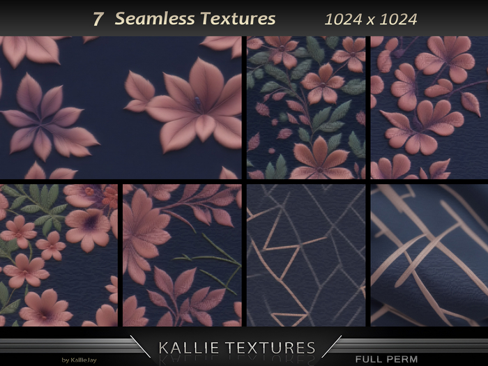 KJ Flower PinkBlue Fabric Seamless
