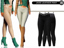 Addams - Jade - Leather Pants with Belt #30