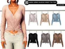 Addams - Jade - Long Sleeve Tie-Knot Top #FATPACK