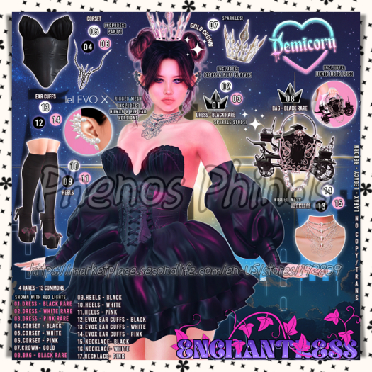 09 HEELS BLACK - ENCHANTRESS - DEMICORN