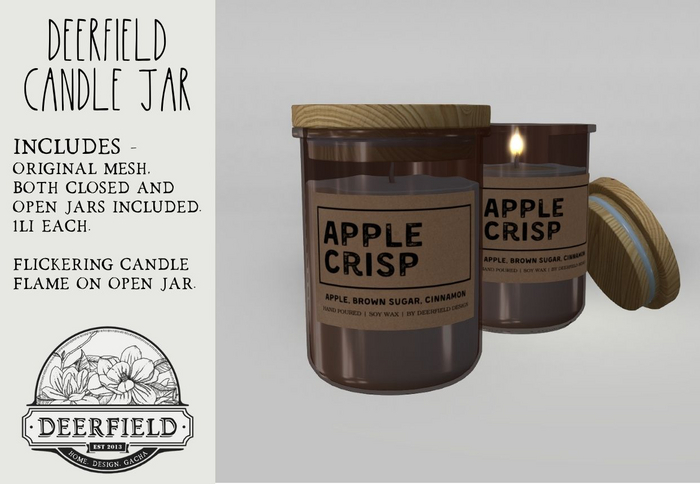 DEERFIELD "Apple Crisp" Candle Jar