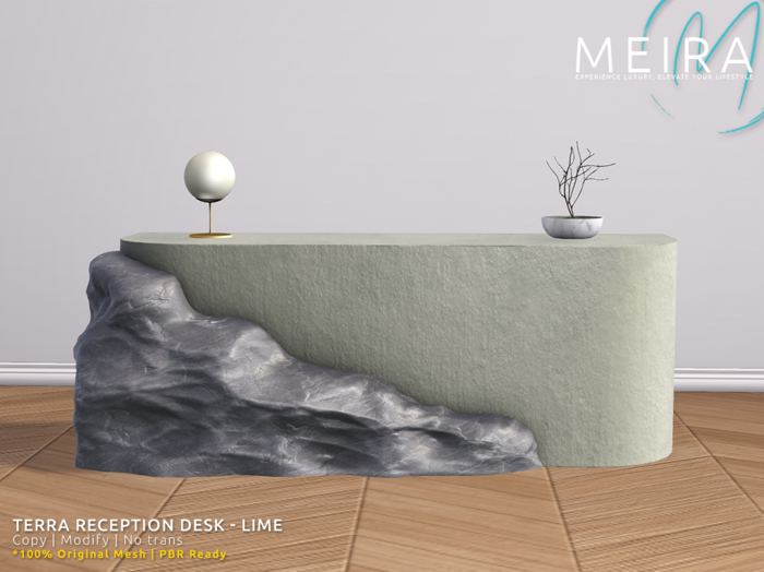 Meira Terra Reception Desk - Lime
