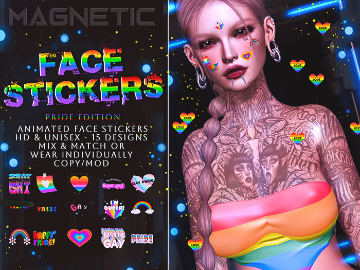 Magnetic - Pride Face Stickers