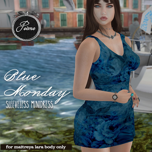 {Poeme} Blue Monday Minidress