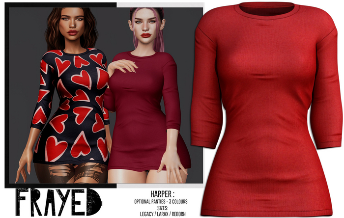Frayed - Harper - Red