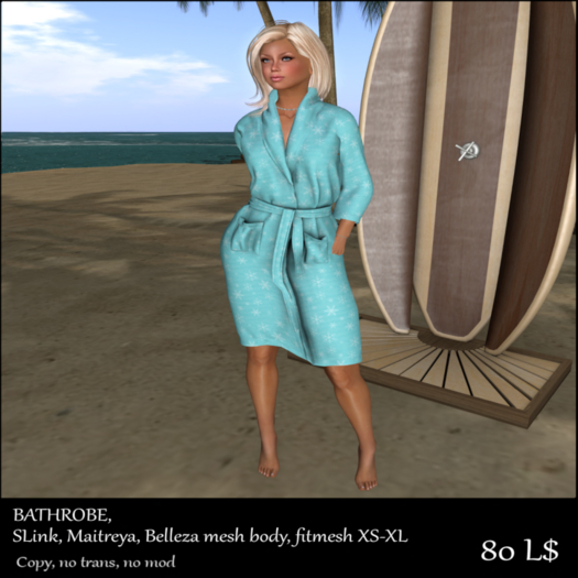 *vS* Victoria turqoise bathrobe